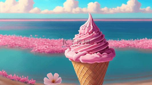 粉红色冰淇淋花海