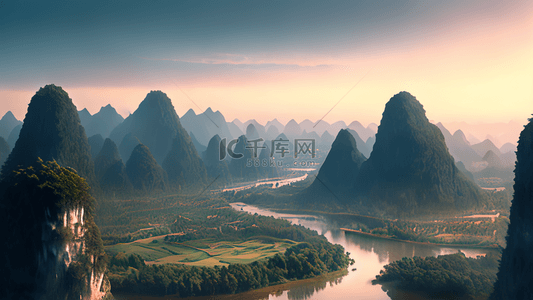 走进桂林背景图片_唯美桂林山水风景