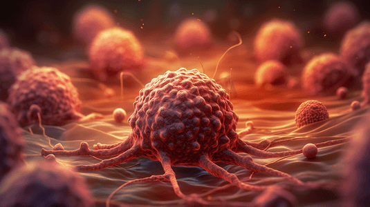 科技摄影照片_癌细胞恶性肿瘤组织3d 渲染4