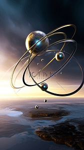 行星艺术背景图片_行星和螺旋的动态艺术