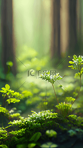 夏天植物花朵背景图片_森林绿色植物小花朵