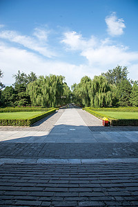 庭院小路摄影照片_北京十三陵