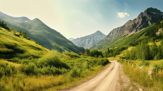 山间道路沥青摄影照片_科罗拉多山脉的山路
