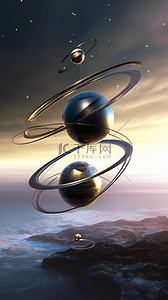 行星和螺旋的动态艺术