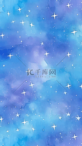 手绘星空插画背景图片_卡通手绘水彩星空背景