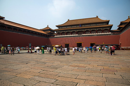 城墙故宫摄影照片_北京故宫午门