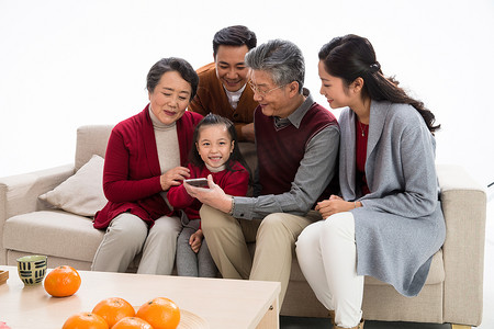 新年全家福摄影照片_幸福家庭