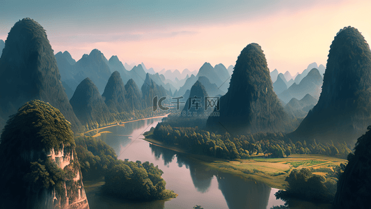 桂林马蹄糕背景图片_唯美桂林山水风景