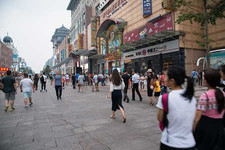 旅行景点海报摄影照片_北京王府井大街
