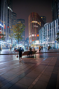 摄影旅游海报摄影照片_北京商业街夜景