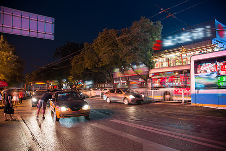 北京街道摄影照片_北京城市夜景