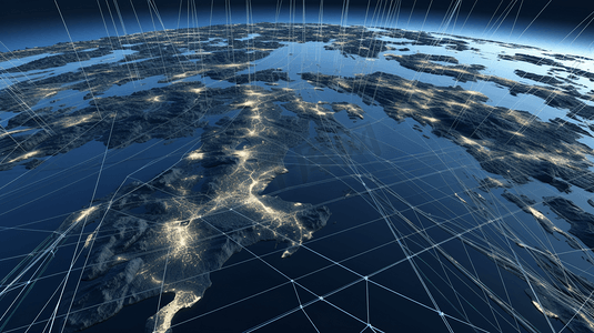 3D渲染线网格虚拟数字地球