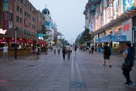 旅行景点海报摄影照片_北京王府井大街