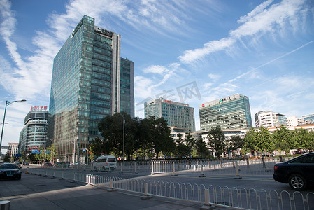 彩色建筑摄影照片_北京金融街