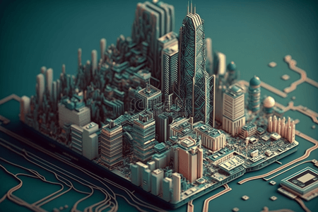 科幻城市科技背景图片_科技城市