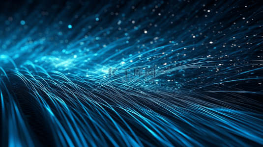 科技发光的蓝色光纤抽象背景1