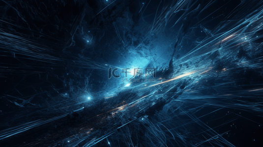 发光的蓝色背景图片_科技发光的蓝色光纤抽象背景2