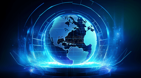 蓝色科技背景地球背景图片_科技背景地球全球化