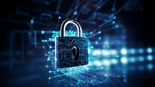 网络安全数据保护信息隐私虚拟屏幕上的挂锁图标
