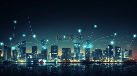 未来科技科幻城市网络星链