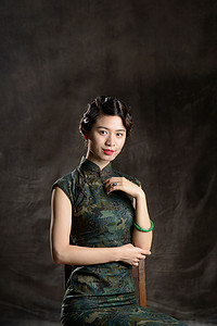 中国画女人摄影照片_古典式名媛图