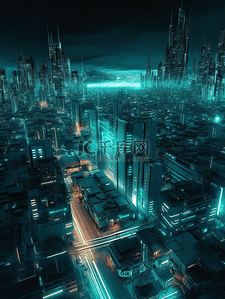 智能科技线条背景图片_未来城市建筑科技深色背景