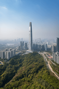 数据深圳摄影照片_深圳城市风光和5G科技概念
