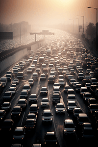 交通堵车摄影照片_高速公路上的交通堵塞
