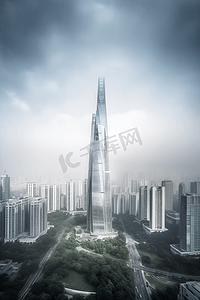 数据深圳摄影照片_深圳城市风光和5G智慧城市概念
