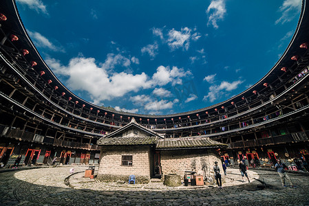 土楼摄影照片_福建省南靖土楼内景