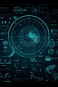 HUD背景外太空信息图表数字数据业务抽象元素，未来的用户界面