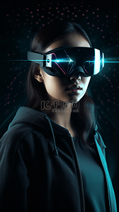 vr现实背景图片_未来科技科幻虚拟现实VR眼镜