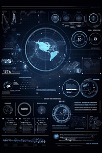 hud框摄影照片_HUD背景外太空信息图表数字数据业务抽象元素，未来的用户界面
