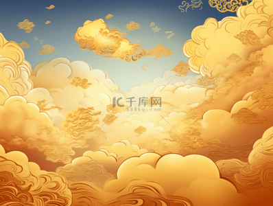 中国古风云景背景