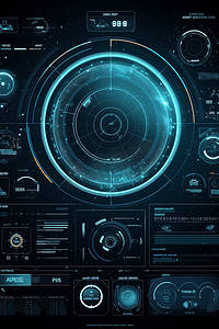 hud摄影照片_HUD背景外太空信息图表数字数据业务抽象元素，未来的用户界面