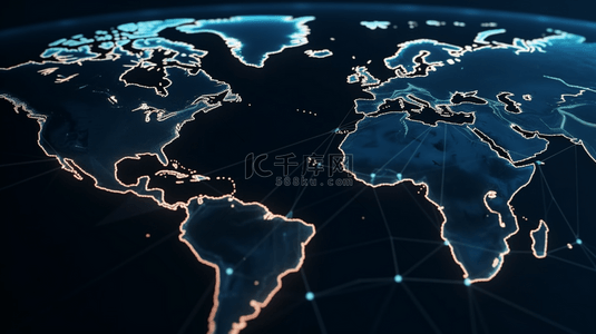 蓝色商务科技世界地图