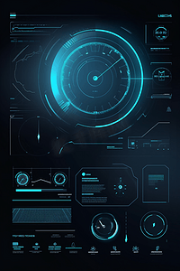 ui界面界面摄影照片_应用的HUD UI元素，未来的用户界面。摘要虚拟图形触摸用户界面。UI hud信息图形界面屏幕监控雷达
