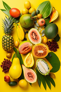 热带水果俯视图