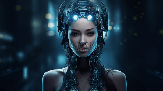 未来科技科幻女性人工智能机器人