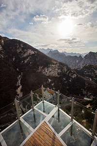 玻璃栈道摄影照片_北京平谷天云山景区