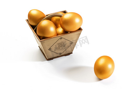 中国的银行摄影照片_传统元素木篮盛着金蛋