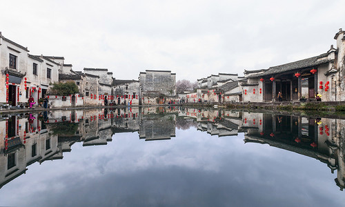 江南水乡旅游摄影照片_安徽省宏村建筑群