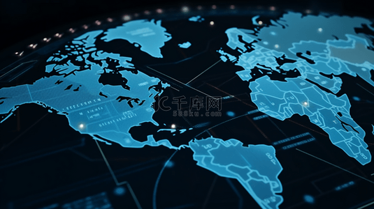 蓝色商务科技世界地图