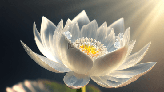 光效莲花背景图片_阳光下晶莹剔透的银莲花