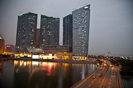 澳门城市建筑夜景