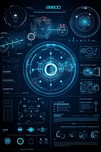 新年背景大气摄影照片_HUD背景外太空信息图表数字数据业务抽象元素，未来的用户界面