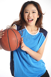 女篮摄影照片_东方青年女篮球运动员