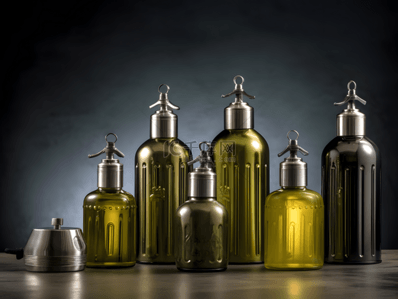 写实摄影特写玻璃瓶装食用油商品图