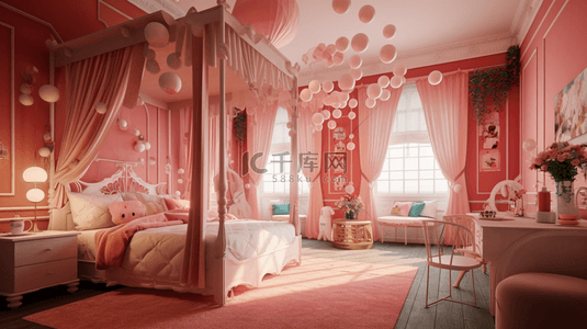 粉色公主房公主卧室