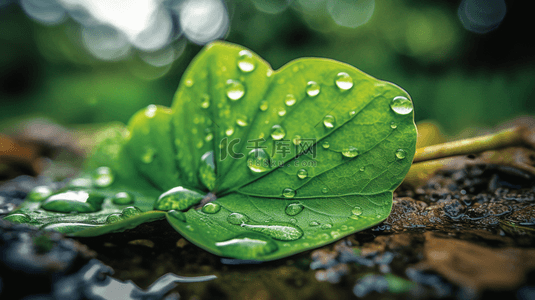 绿色露珠背景图片_清新绿叶和水滴露珠